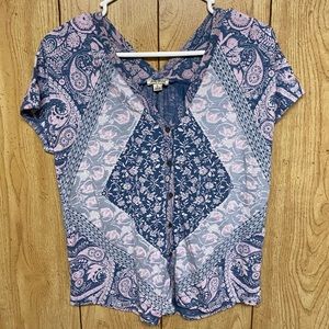 Lucky Brand | Boho Button Down Blouse